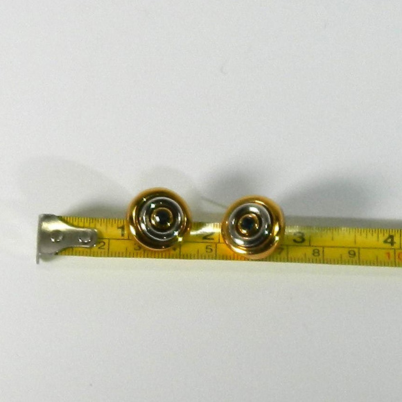 Charmelle Gold & Silver Tone Button Pierced Stud Earrings - Picture 9 of 10